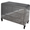 Smoky Mirrored 2+2 Chest with Wood Legs W 100 X D 42 X H 75 cm