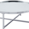 Mirrored Top Coffee Table with Silver Steel Frame (W 105 X D 105 X H 40 cm)