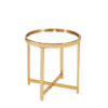 MIRRORED TOP ROUND SIDE TABLE (W 55 X D 55 X H 55 cm)