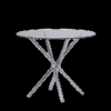 Glass Top Round Dining Table with Steel Crossed Legs (W 90 X D 90 X H 74.5 cm)