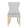 PLUSH VELVET DINING CHAIR WITH GOLD LEGS & LION KNOCKER (W 57 X D 68 X H 100 cm)